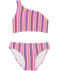 Glitzer-Bikini pink gestreift