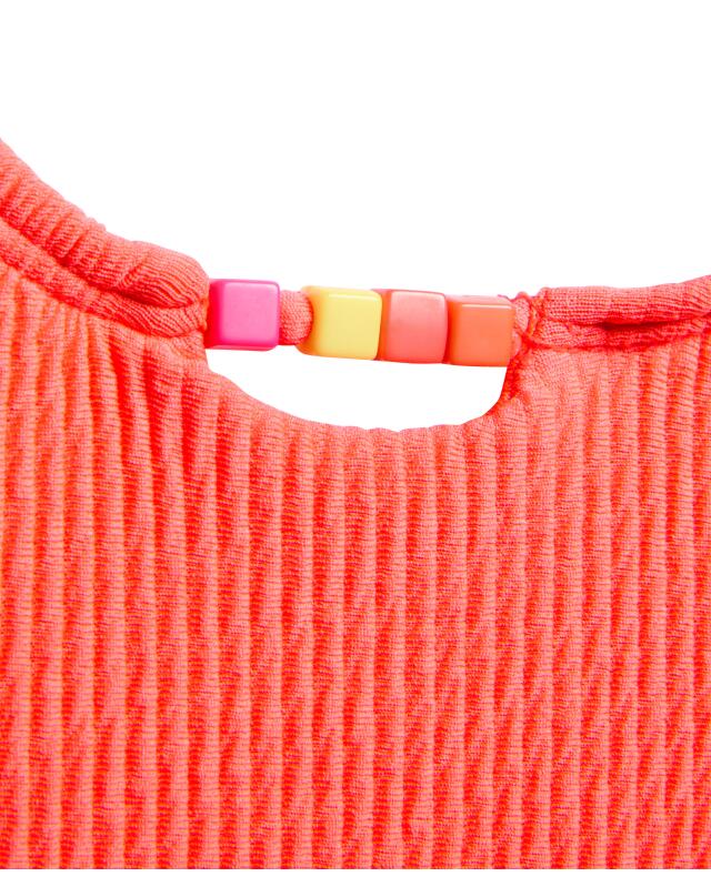 Maillot de bain à perles fille, orange fluo (KiK Badeanzug mit Perlen (neon orange)) — KiK, produit allemand authentique au Maroc