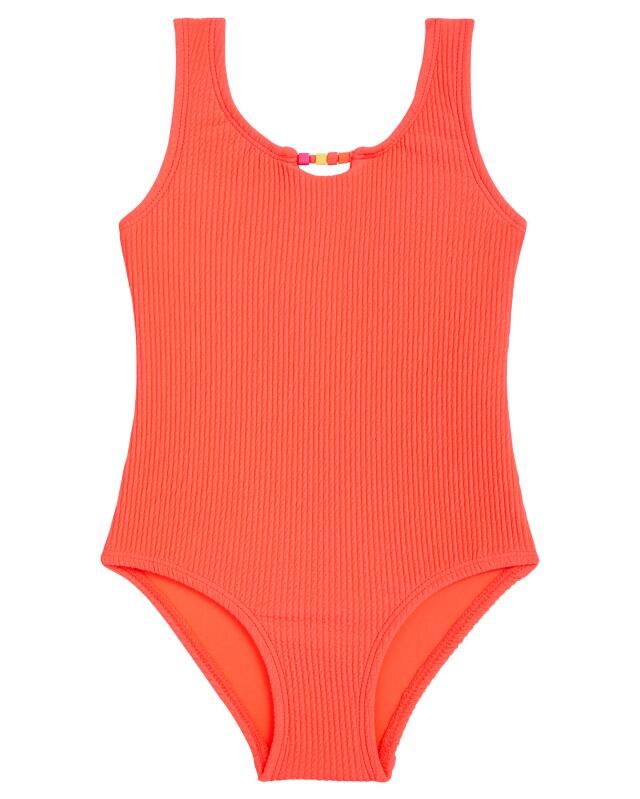 Maillot de bain à perles fille, orange fluo — KiK, produit allemand authentique au Maroc