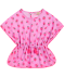 Strandtunika mit Erdbeerprint rosa