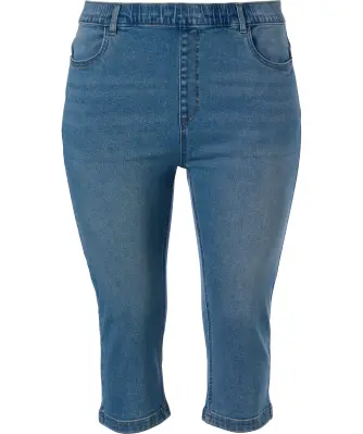 Capri jeans met elastische tailleband