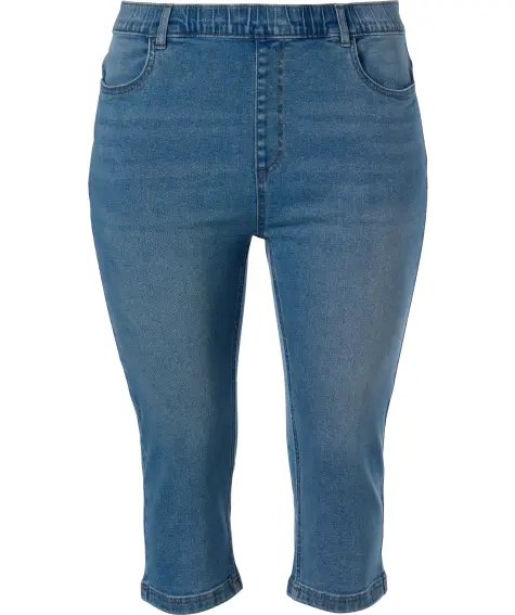 Capri-Jeans mit elastischem Bund