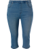 Capri-Jeans mit elastischem Bund jeansblau