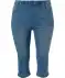 Capri jeans met elastische tailleband denimblauw