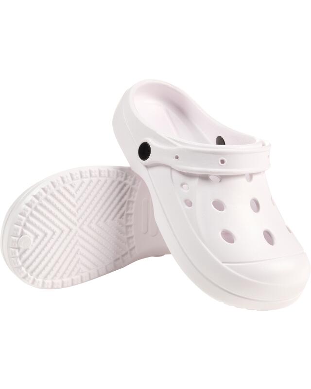 Clogs à enfiler femme, blanc — KiK, produit allemand authentique au Maroc