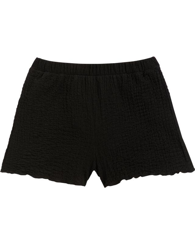 Short effet froissé fille, noir (KiK Crinkle-Shorts (schwarz)) — KiK, produit allemand authentique au Maroc