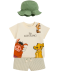 Mütze + T-Shirt + Shorts hellkhaki