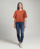T-Shirt mit Lochstickereien rostbraun
