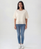 T-Shirt mit Lochstickereien Beige