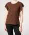 T-Shirt mit Volantärmeln braun