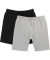 Shorts in bermuda lengte zwart/grijs gemeleerd