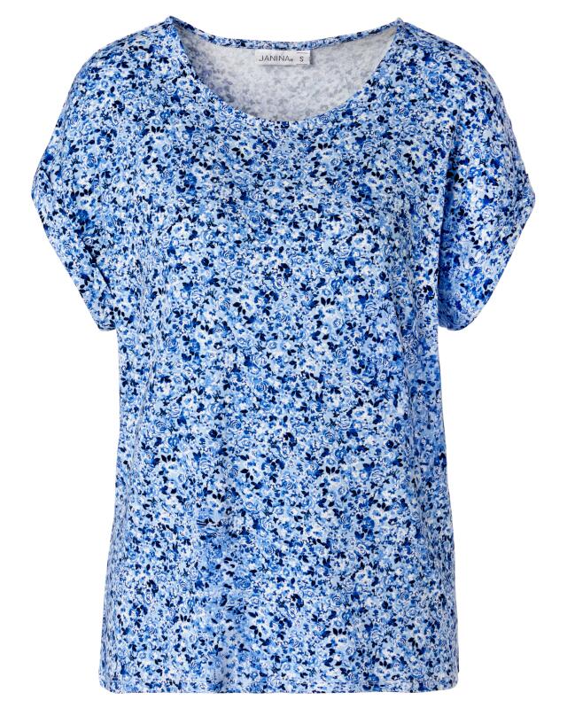 تيشيرت بنقشة زهور للنساء، أزرق (KiK Geblümtes T-Shirt (blau)) — KiK, منتج ألماني أصلي في المغرب
