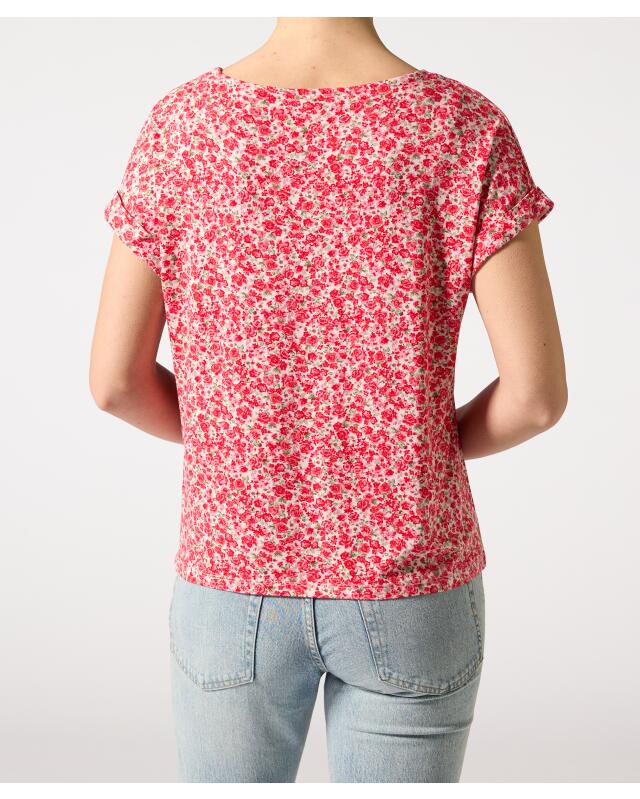 Floral T-shirt for women, red (KiK Geblümtes T-Shirt (rot)) — KiK, authentic German product in Morocco