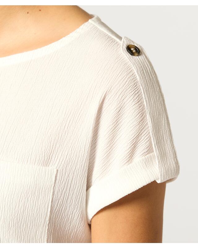 T-shirt texturé femme, blanc (KiK Strukturshirt (weiß)) — KiK, produit allemand authentique au Maroc