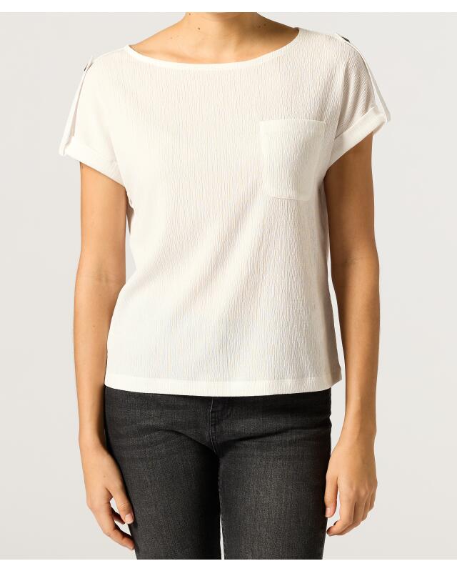 T-shirt texturé femme, blanc (KiK Strukturshirt (weiß)) — KiK, produit allemand authentique au Maroc
