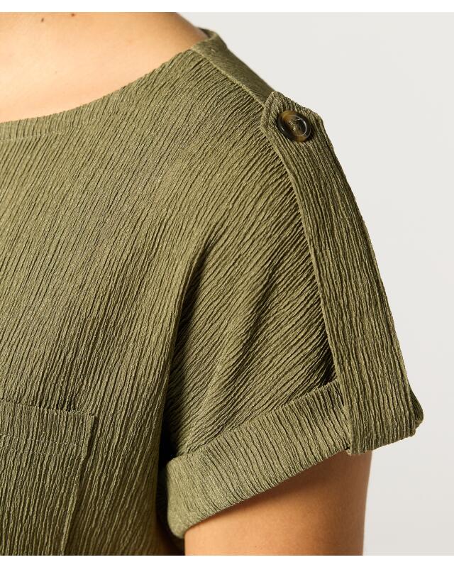 Textured top for women, khaki (KiK Strukturshirt (Khaki)) — KiK, authentic German product in Morocco