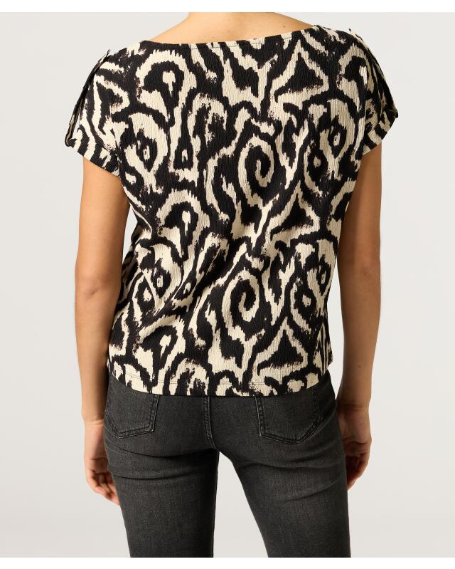 Textured T-shirt for women, black/brown (KiK T-Shirt mit Struktur (schwarz/braun)) — KiK, authentic German product in Morocco