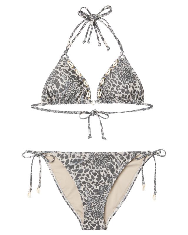 Bikini with shells for women, leopard print (KiK Bikini mit Muscheln (Leopardendruck)) — KiK, authentic German product in Morocco