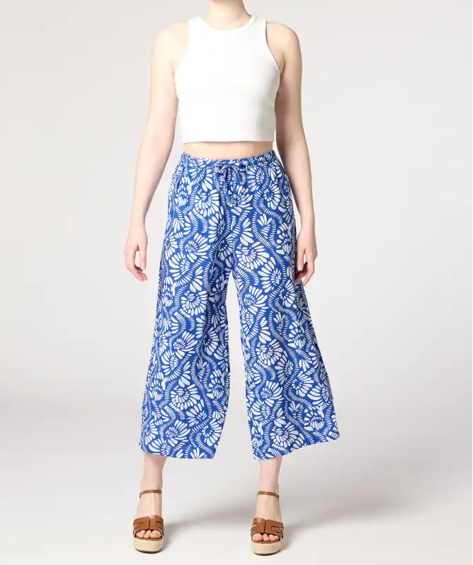 7/8 viskózové kalhoty