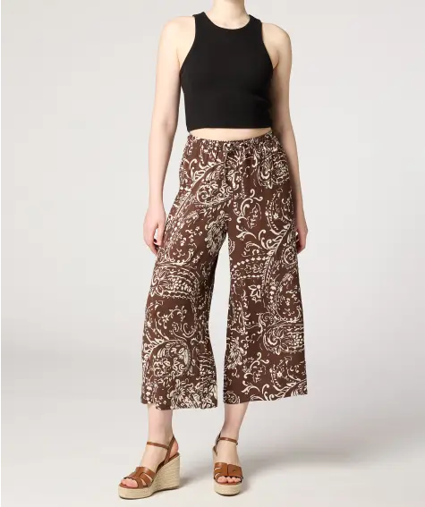 Broek bruin van viscose