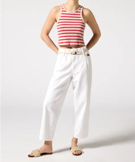 Broek wit met riem