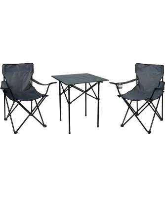 Kampeerset met klaptafel en 2 stoelen