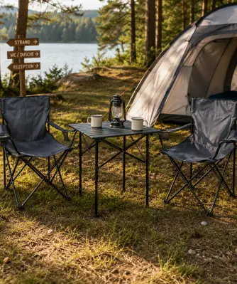 Kampeerset met klaptafel en 2 stoelen