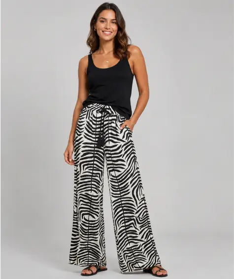 Palazzo broek zebrapatroon