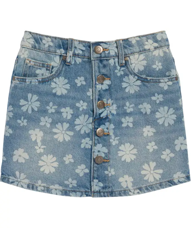 Jeans-Skort mit Blumen