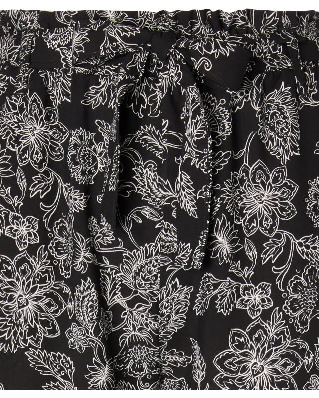 Pantalon en viscose à ceinture à nouer femme, noir/blanc (KiK Viskose-Hose mit Bindegürtel (schwarz/weiß)) — KiK, produit allemand authentique au Maroc