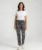Broek van viscose zwart/wit