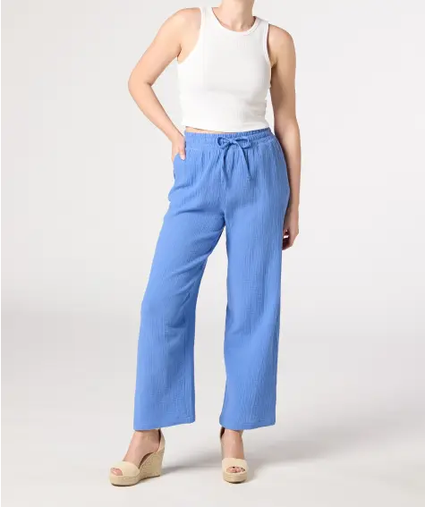 Wijde mousseline broek
