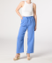 Wijde mousseline broek blauw