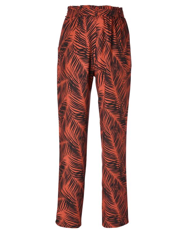 Pantalon en viscose à ceinture à nouer femme, noir/marron (KiK Viskose-Hose mit Bindegürtel (schwarz/braun)) — KiK, produit allemand authentique au Maroc