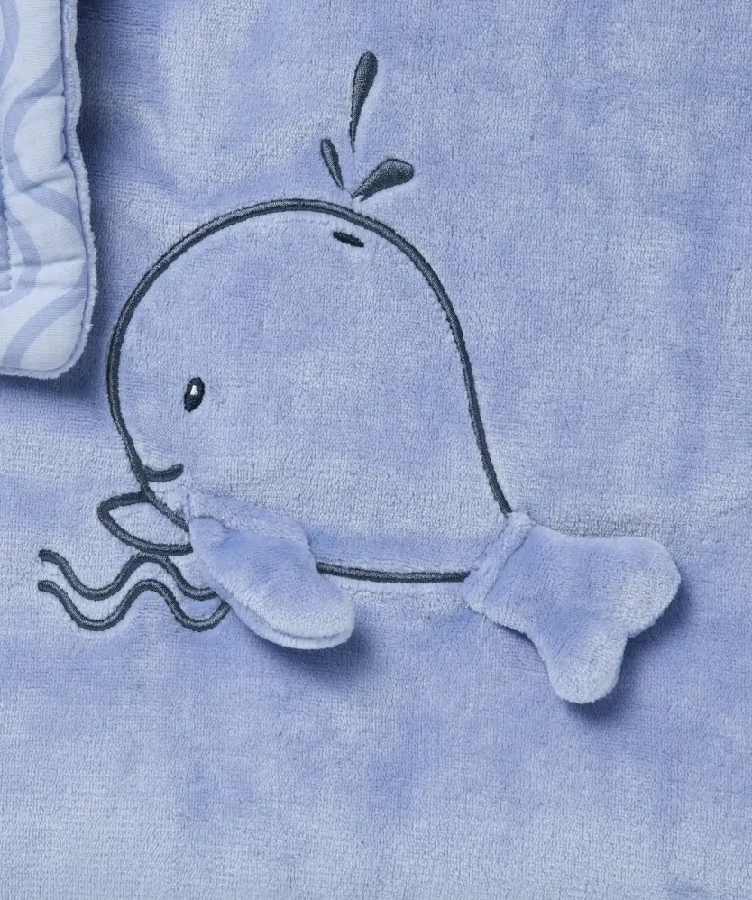 Babydecke mit Stickerei für Jungen, hellblau