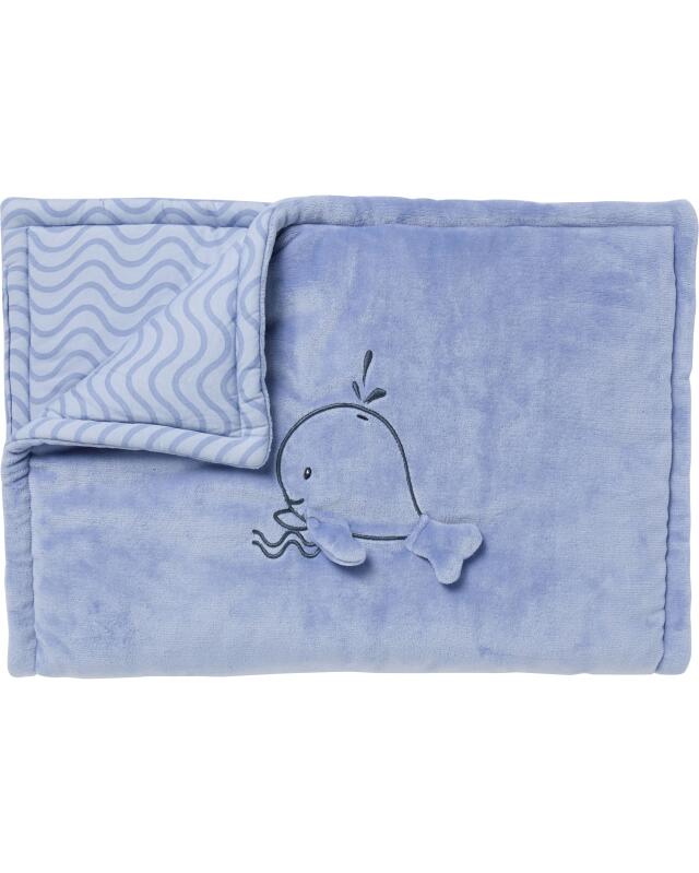 بطانية أطفال مطرزة للرضيع، أزرق فاتح (KiK Babydecke mit Stickerei (hellblau)) — KiK, منتج ألماني أصلي في المغرب