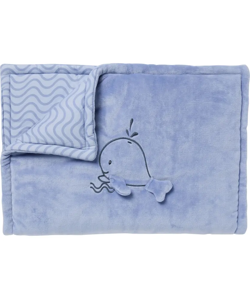 Babydecke mit Stickerei für Jungen, hellblau
