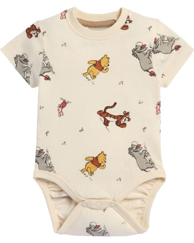 بودي حديثي الولادة + سالوبيت Winnie the Pooh للرضيع، إكرو (KiK Winnie-the-Pooh Newborn Body + Latzhose (naturfarben)) — KiK, منتج ألماني أصلي في المغرب