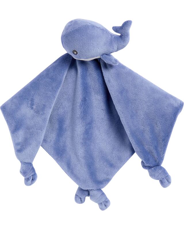 Doudou baleine bébé garçon, bleu (KiK Schmusetuch Wal (blau)) — KiK, produit allemand authentique au Maroc