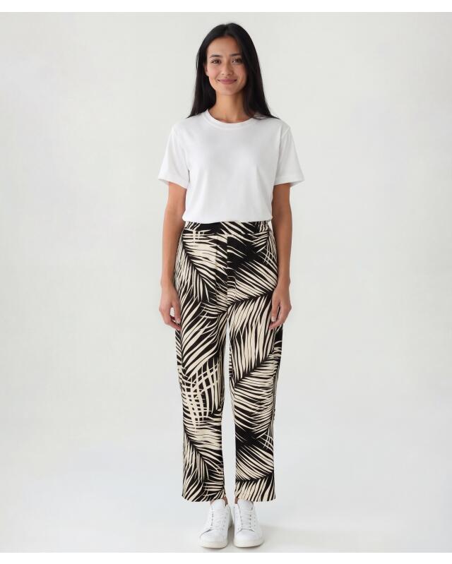 Culottes with all-over print for women, black printed — KiK, authentic German product in Morocco