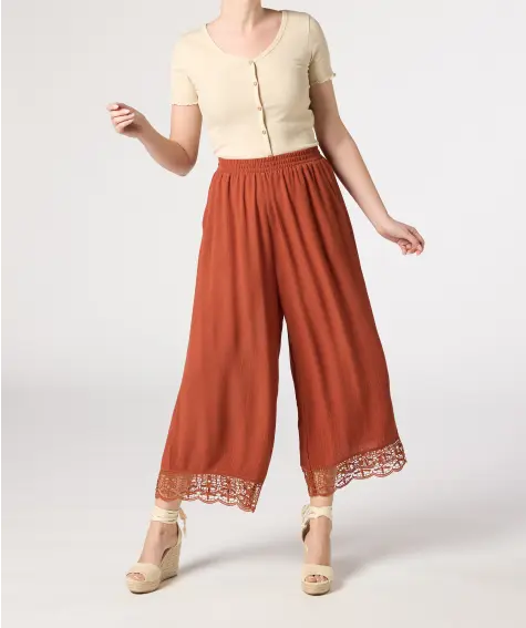 Culotte mit weitem Bein