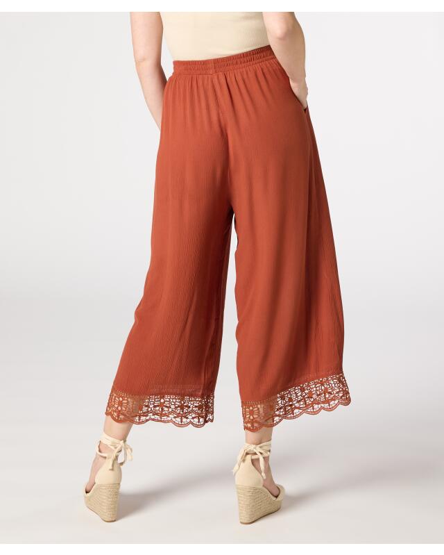 Wide-leg culottes for women, rust brown (KiK Culotte mit weitem Bein (rostbraun)) — KiK, authentic German product in Morocco