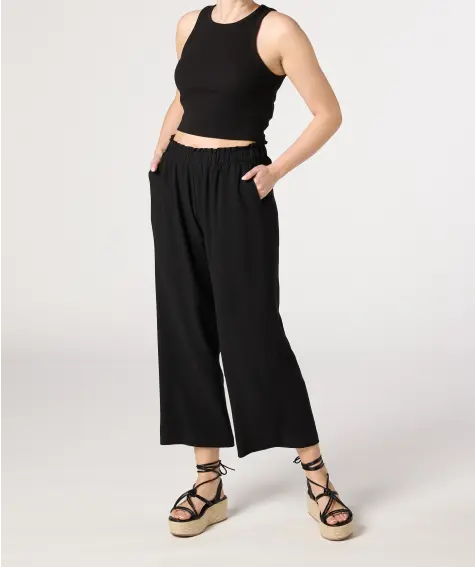 Culotte mit Leinenanteil