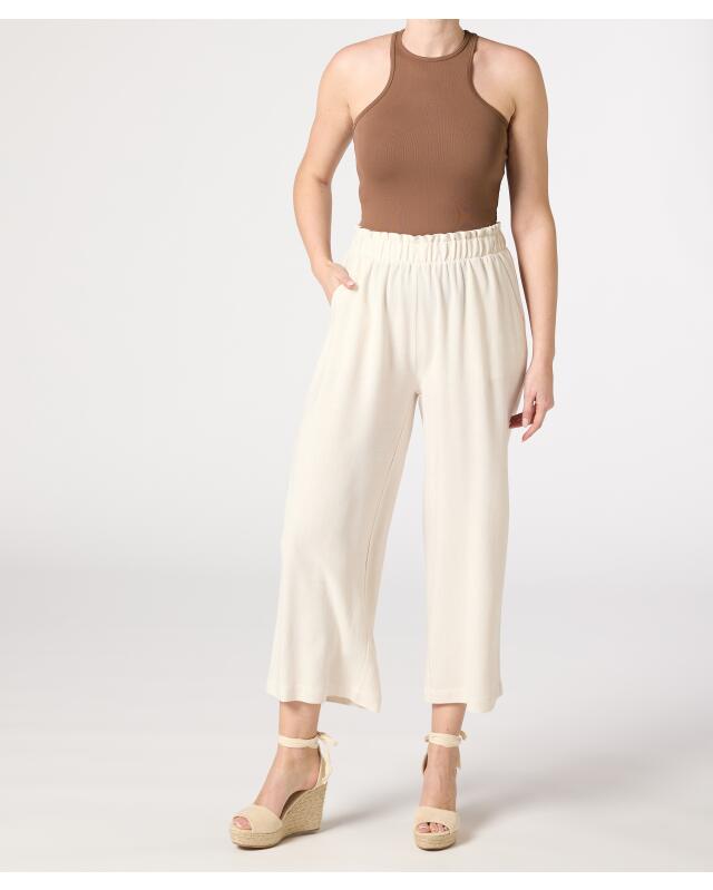 Linen-blend culottes for women, natural — KiK, authentic German product in Morocco