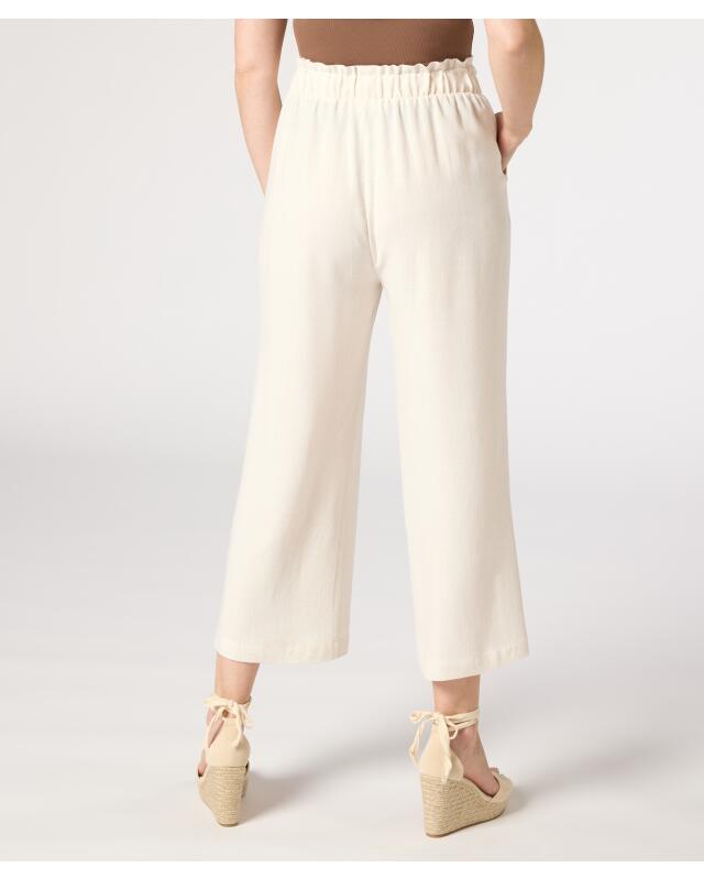 Linen-blend culottes for women, natural (KiK Culotte mit Leinenanteil (naturfarben)) — KiK, authentic German product in Morocco