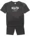 Kinder T-shirt + korte broek skateboard donker grijs