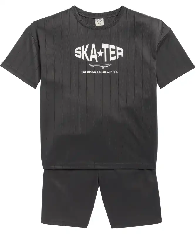 Kinder T-shirt + korte broek skateboard