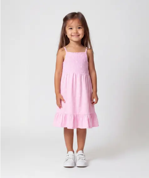 Ärmelloses Kleid mit zartem Allover Print