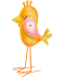 Garten Deko-Vogel orange