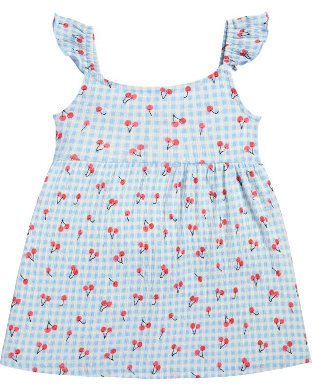 Textured dress with cherry print for girls, cream (KiK Strukturkleid mit Kirschmuster (creme)) — KiK, authentic German product in Morocco